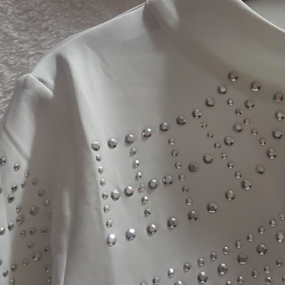 White and Sylver, Stud Detail High Neck Mini Dress - Picture 3 of 8